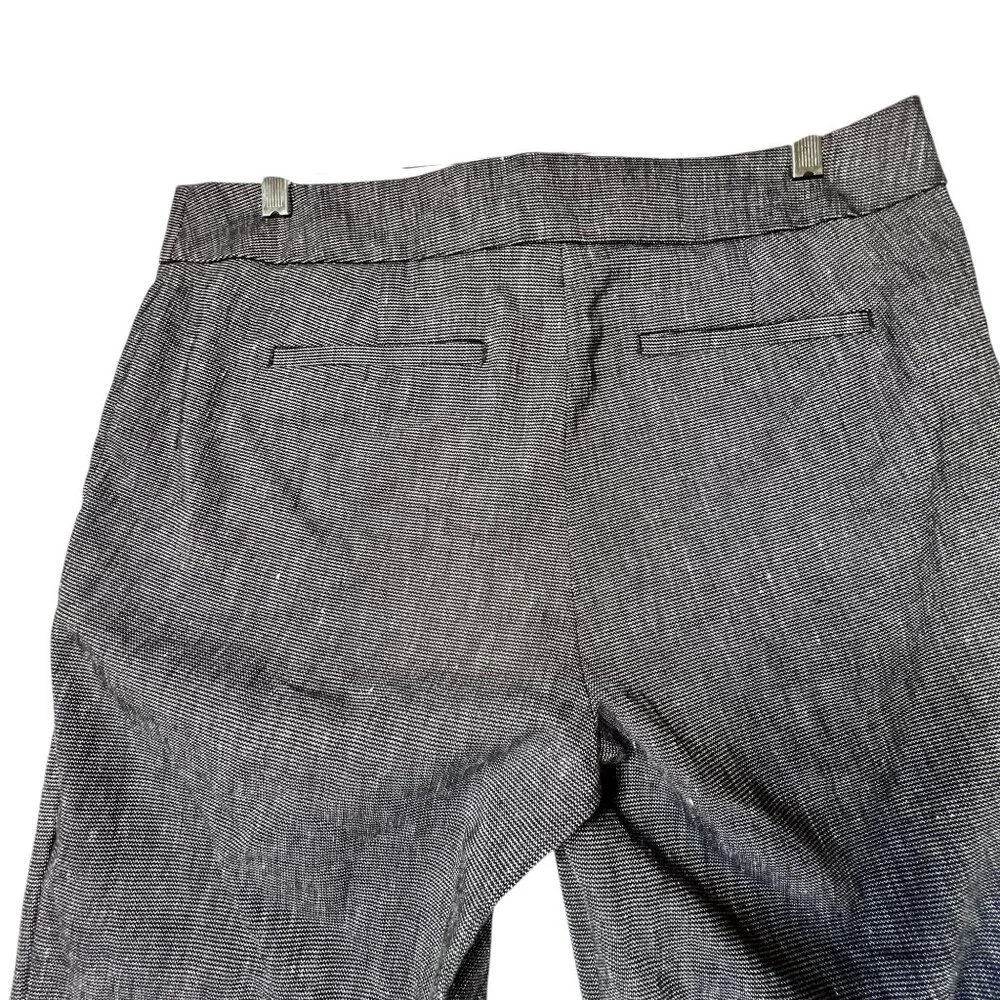 Ann Taylor Loft Marisa Trousers 8T Gray Black Weave Wide Leg Pockets Career Pant - Picture 4 of 15